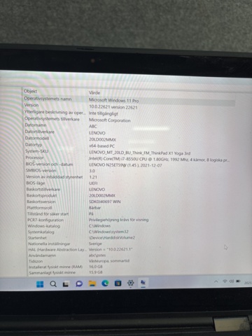 1420911-2 Laptop - Lenovo ThinkPad X1 Yoga 3rd Gen