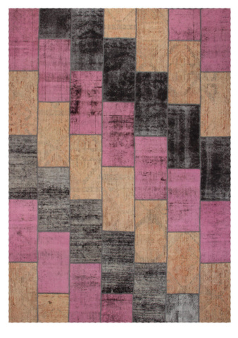 1432478-5 Handknuten Persisk Patchworkmatta Tabriz 215x305cm