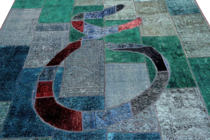 1432479-5 Handknuten Persisk Patchworkmatta Ull/Garn 182x267cm