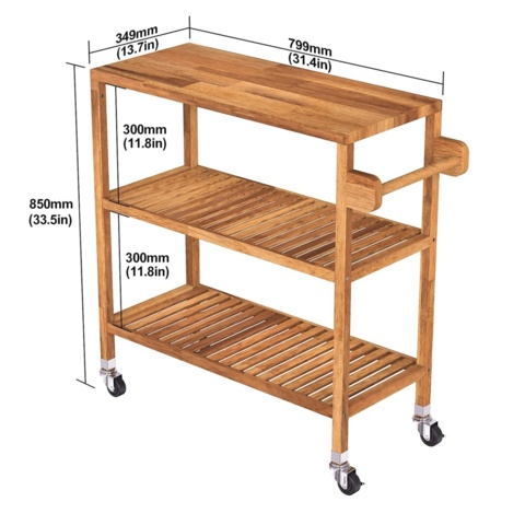 1347200-2 Serving trolley - acacia, Golden Teak