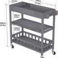 1347202-2 Kitchen trolley with tray Dusk Grey, 80x35 cm