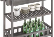 1347202 Kitchen trolley with tray Dusk Grey, 80x35 cm