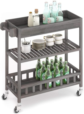 1347202-1 Kitchen trolley with tray Dusk Grey, 80x35 cm