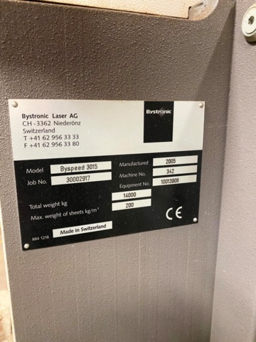 1372526-12 Laserskärmaskin Bystronic Byspeed 3015, CO₂ 4,4 kW, från 2005