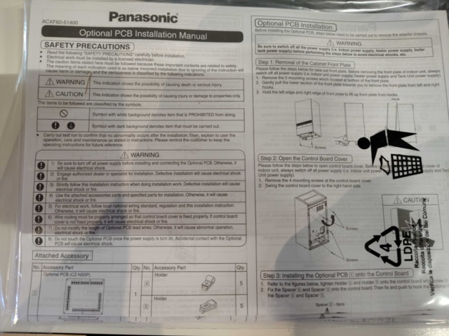1432332-4 Styrkort CZ-NS5P – Panasonic, 2-zonskontroll 0–10V