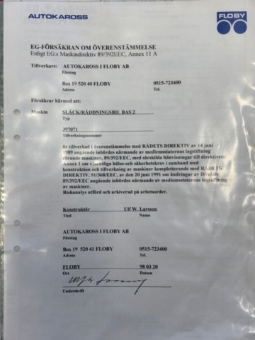 1367992-68 Släckbil - Volvo FL614 (24666km) -1998