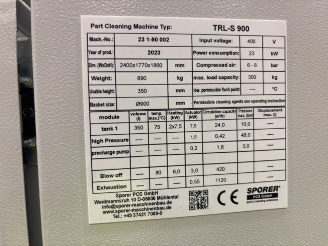 1308743-29 Partial treatment plant - Sporer TRL-S 900 (RnD 2.0) -2023