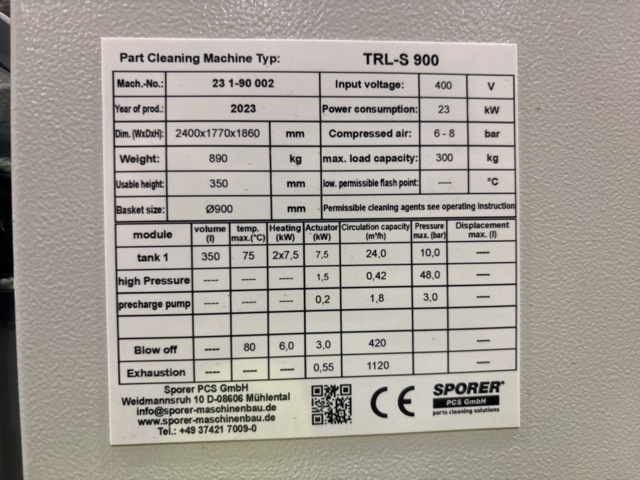 1308743-30 Partial treatment plant - Sporer TRL-S 900 (RnD 2.0) -2023