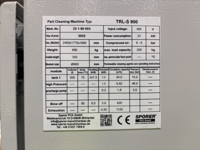 1308744-27 Delreningsanläggning - Sporer TRL-S 900 (Labs) -2023