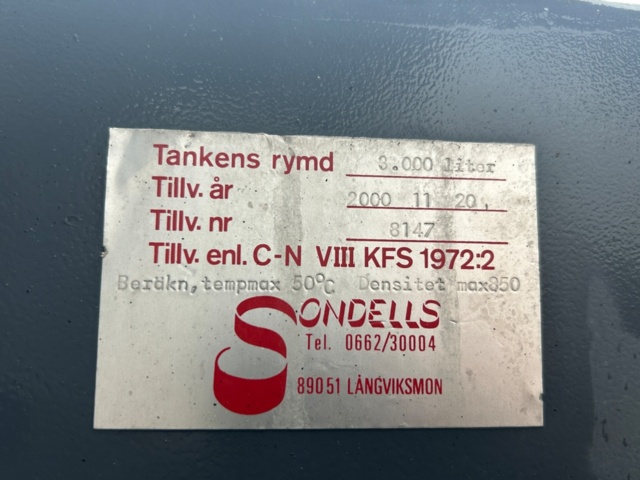 1383326-8 Farm tank 3000 liters - Sondells -2000