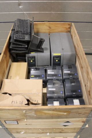 1388922-2 Pallet with screens, label printers, hand scanners, etc.