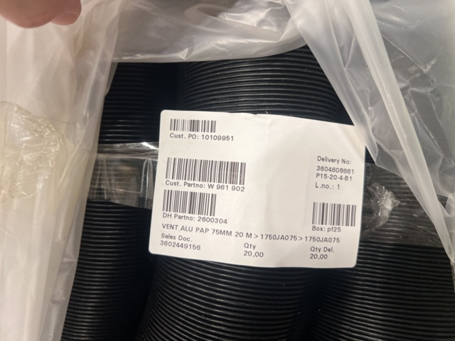 1433700-4 Sortiment med ljuddämpare och vent Alu Pap 75mm