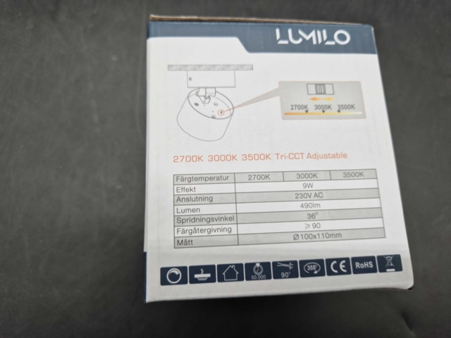 1432373-5 Downlight, 20 st -  HALO B 3CCT – Svart, utanpåliggande