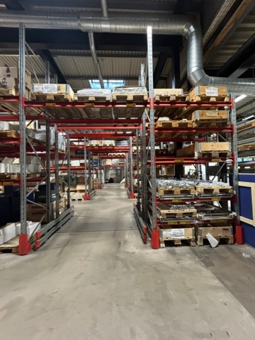 1344179-20 Pallställ / Stallage från Brännehylte 9 sektioner à ca 25 meter