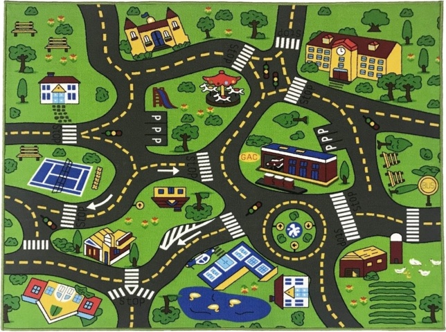 1434538-1 Barnmatta trafikmatta 4 tuftad - 133x175 cm