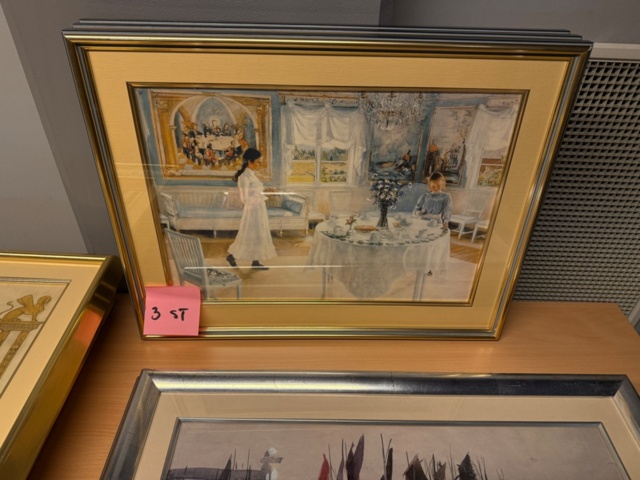 1352111-4 10 st tavlor med 3 motiv, bl.a Carl Larsson se bilder