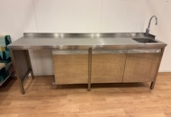 1199693 Large stainless steel sink with sink and mixer