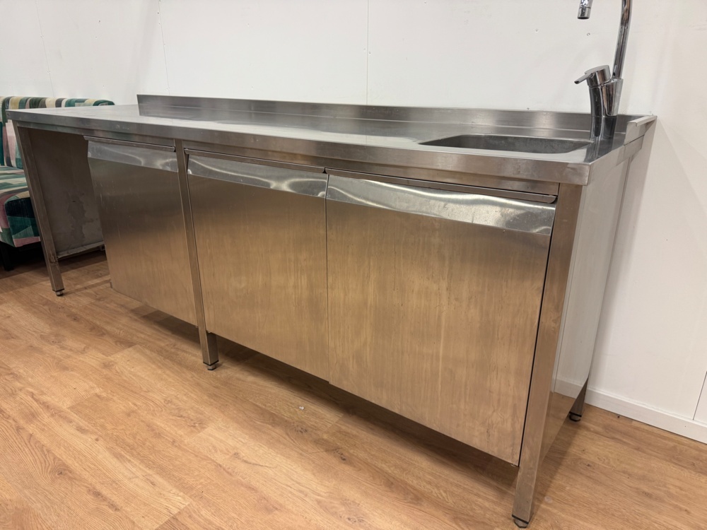 1199693-2 Large stainless steel sink with sink and mixer