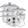 1434869-1 Stainless steel saucepan set including frying pan – 12-piece