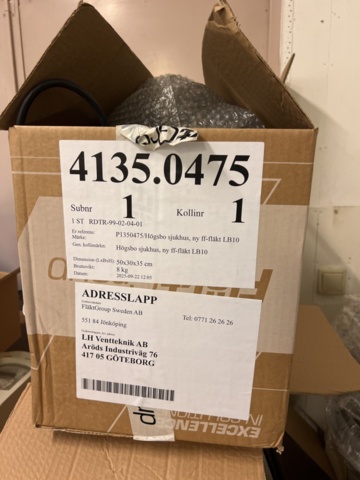 1420199-46 Lager med ventilationsdetaljer - filter, rör, flödeskomponenter m.m.