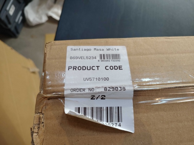 1434709-4 Matbord - Forme, utdragbart, vit melamin, träben