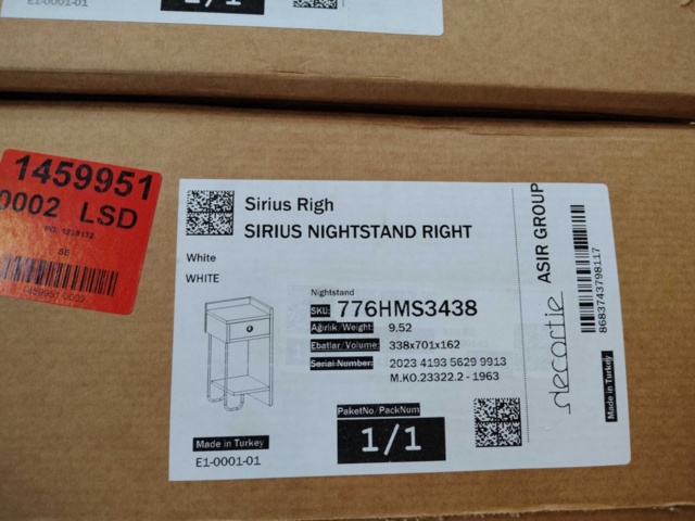 1434710-3 Sängbord 2 st - Funzi Living, Sirius-serien, vänster & höger