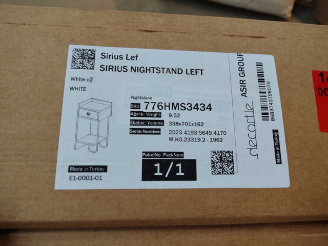 1434710-4 Sängbord 2 st - Funzi Living, Sirius-serien, vänster & höger