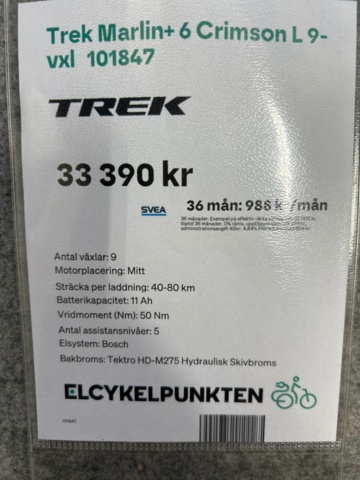 1388384-7 Elcykel Trek Marlin +6 Crimson