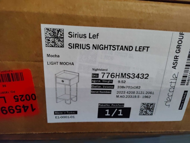 1434738-3 Sängbord 2 st - Funzi Living, Sirius-serien, vänster & höger