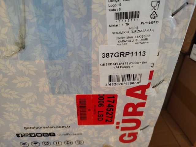 1434746-2 Matservis, 24 delar – Porslin, blåmönstrad, rund design