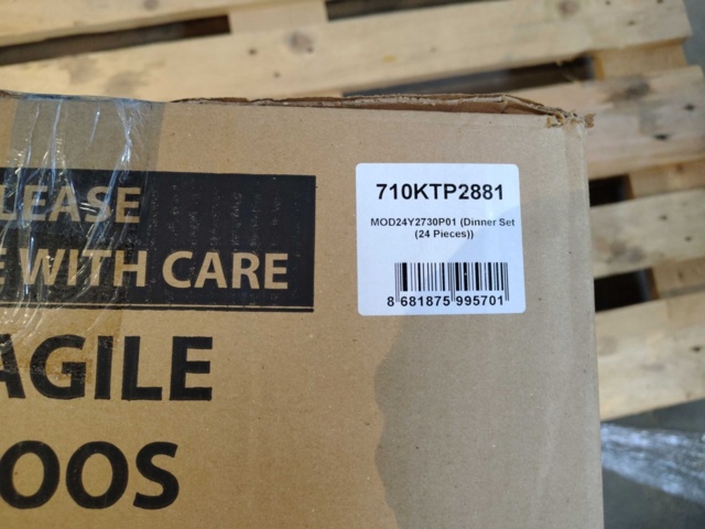 1434753-2 Matservis, 24 delar – Porslin, mörkgrå glasyr, rund design