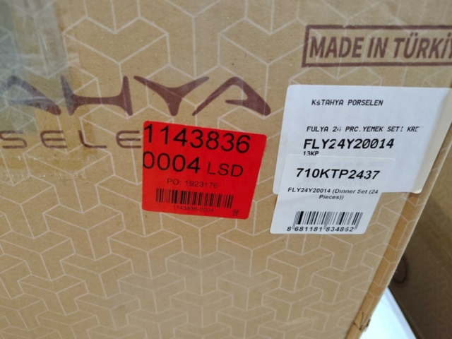 1434756-2 Matservis, 24 delar – porslin, vit, fyrkantig design