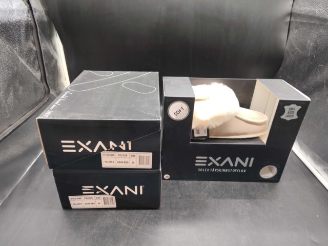 1434774-1 Sneakers och skinntofflor, 3 st – Exani,  storlek 38