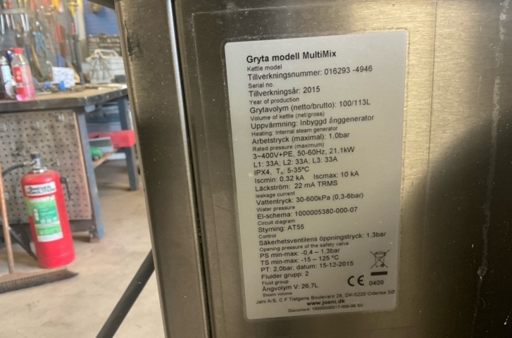 1372946-4 Jøni MultiMix 100L – Elektrisk kokgryta med inbyggd ånggenerator (2015)