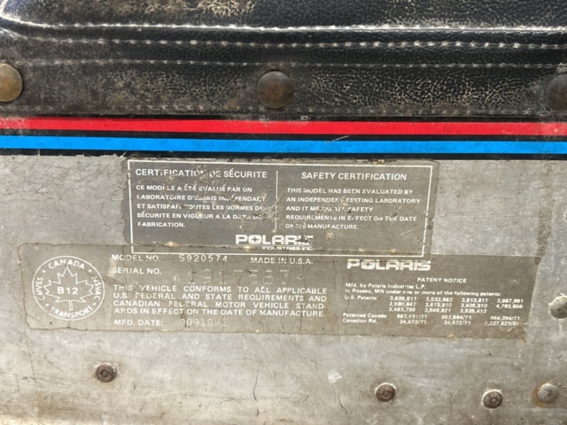 1361368-18 Snowmobile - POLARIS INDY 500 SKS, -1991