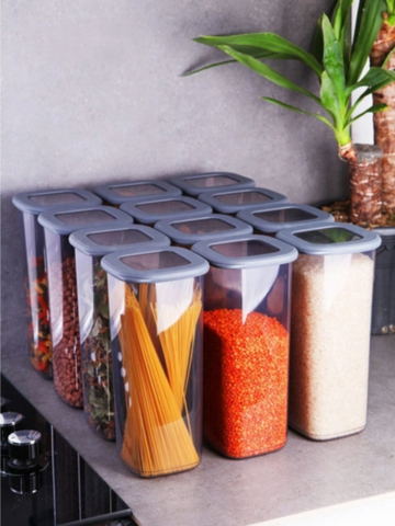 1370681-6 Förvaringsboxar, 60 st - transparent plast med lock