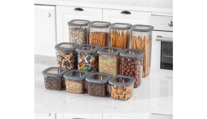 1370681-5 Förvaringsboxar, 60 st - transparent plast med lock