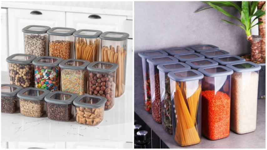 1370681-1 Förvaringsboxar, 60 st - transparent plast med lock