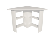 1434707 Hörnskrivbord – Nordvärk, vit melamin, 4 hyllor