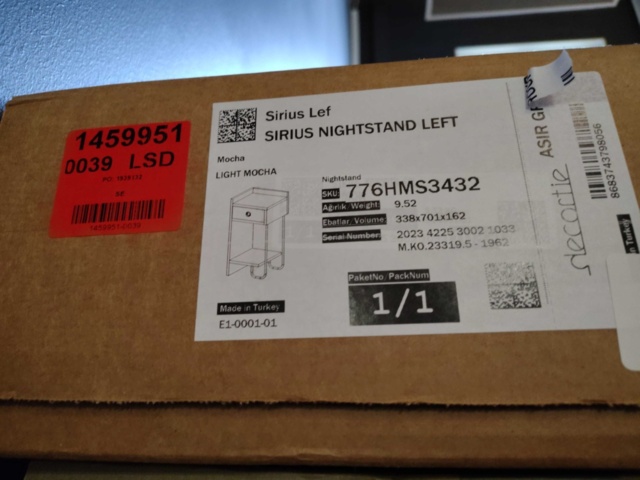 1370682-4 Sängbord 2 st - Funzi Living, Sirius-serien, vänster & höger