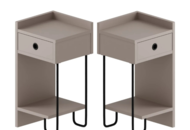 1370682 Sängbord 2 st - Funzi Living, Sirius-serien, vänster & höger