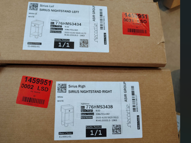 1434710-2 Sängbord 2 st - Funzi Living, Sirius-serien, vänster & höger