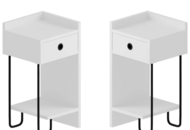 1434710 Sängbord 2 st - Funzi Living, Sirius-serien, vänster & höger