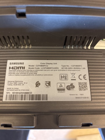 1408550-5 Bildskärmar 2 st Curved 27" med tillbehör - Samsung C27H800FCU