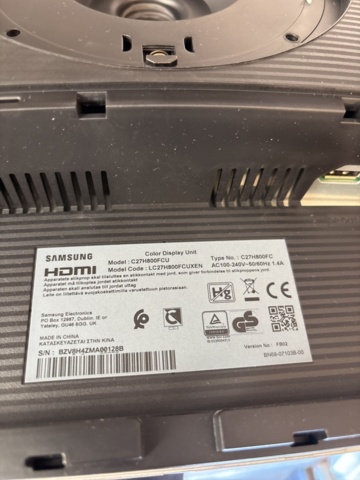 1408551-5 Bildskärmar 3 st Curved 27" med tillbehör - Samsung C27H800FCU