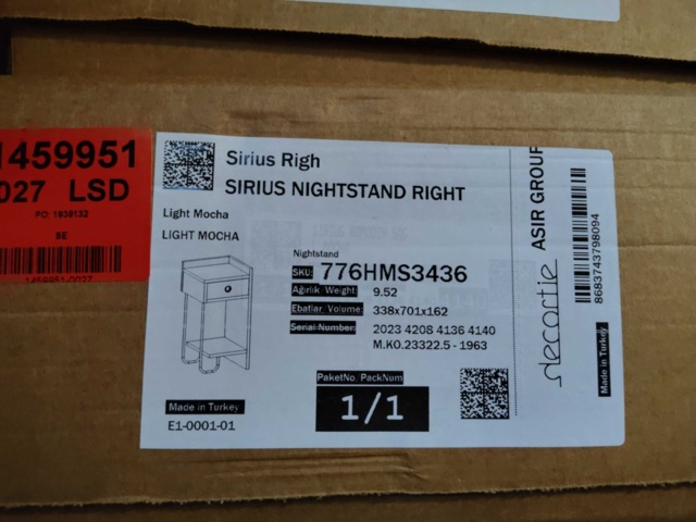 1434739-3 Sängbord 2 st - Funzi Living, Sirius-serien, vänster & höger