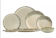 1434750 Matservis, 24 delar – Porslin, beige glasyr, rund design