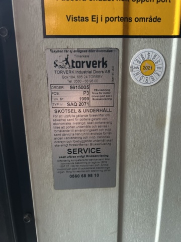 1305234-5 Industriport från Torverk, motorstyrd