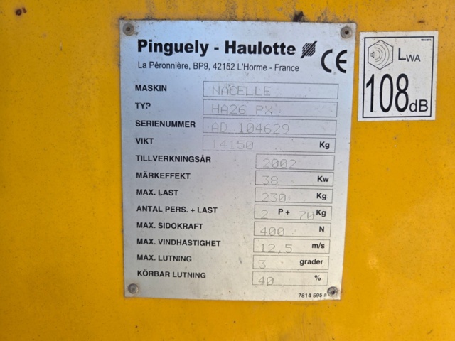 1055154-12 Bomlift med arbetskorg - Haulotte HA26PX -2002 - UPPDATERAD MED BILDER