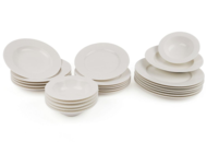 1434755 Matservis, 24 delar – Porslin, fyrkantig design, maskindisk- & mikrovågsäker